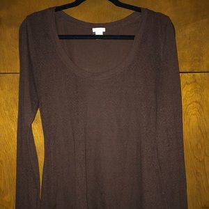 Long Sleeve Printed Burnout Top